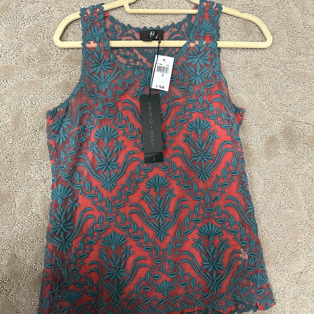 NWT women’s cami - 2 pc teal/orange size
